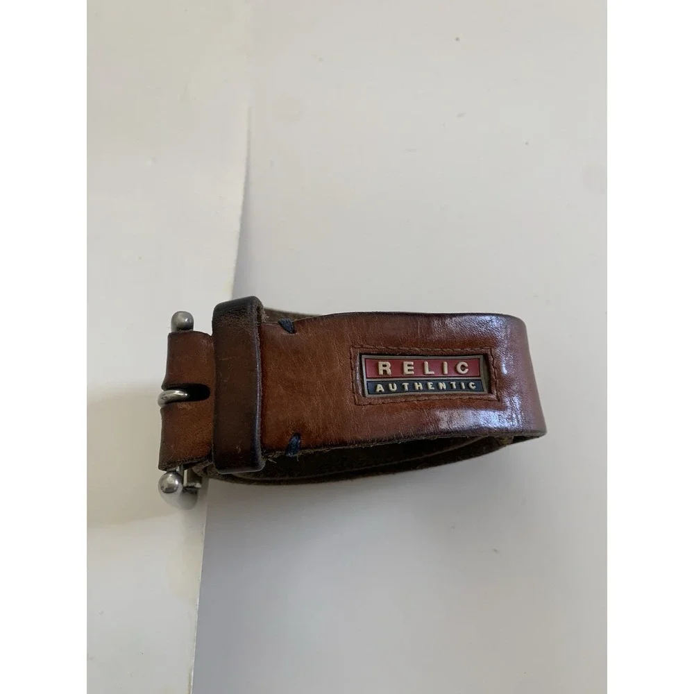 RELIC Authentic Men's Brown Belt Full Grain Cowhide Work Belt - Men's Size 35-38